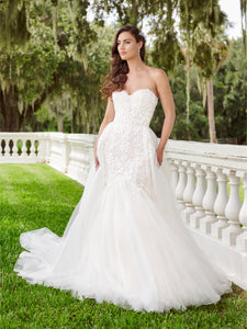 Strapless Mermaid With Detachable Over Skirt In Ivory